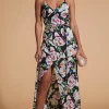 Mariah Wrap Dress In White & Black Floral