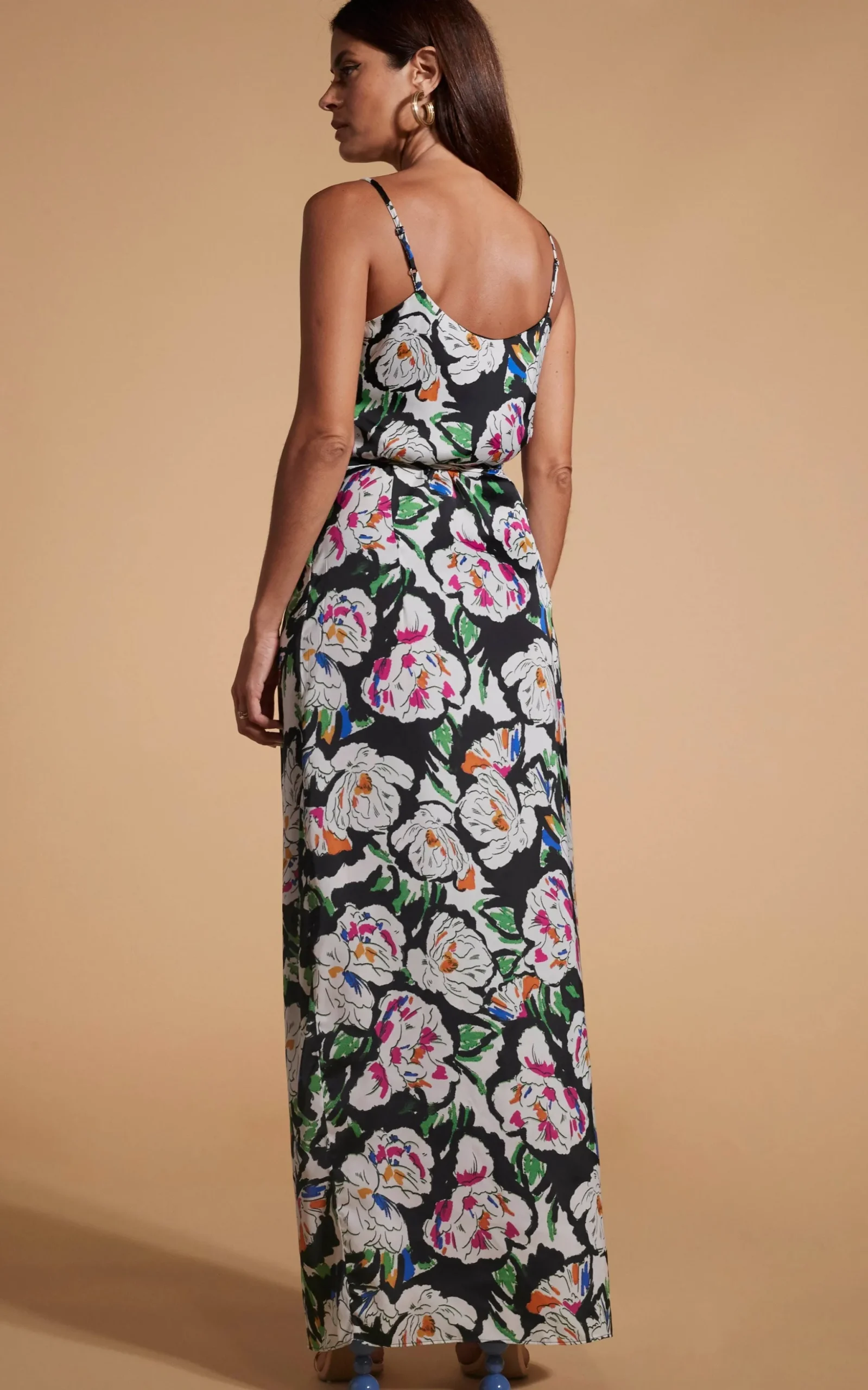 Mariah Wrap Dress In White & Black Floral