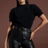 Millie Cropped Knit Top In Black