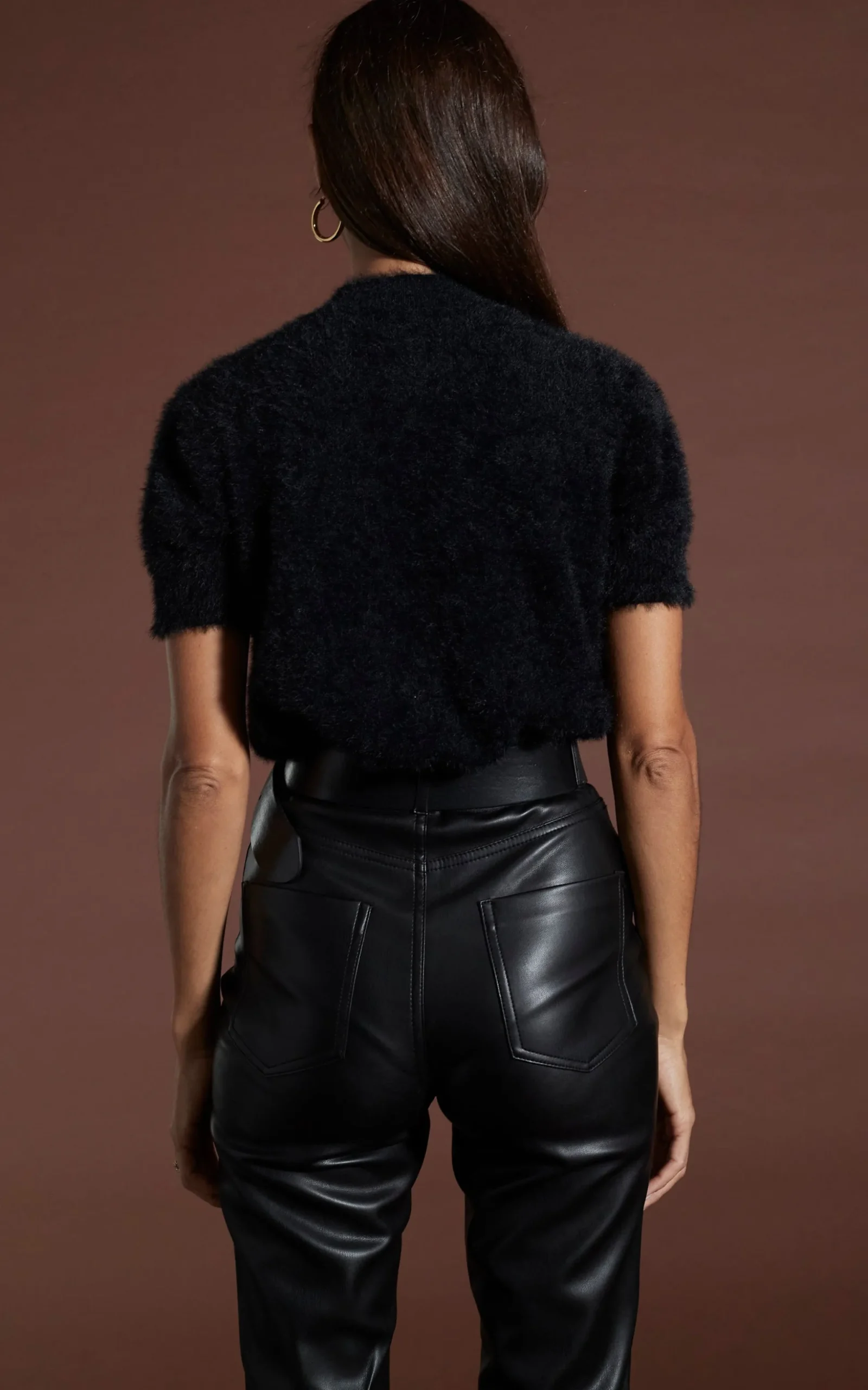 Millie Cropped Knit Top In Black