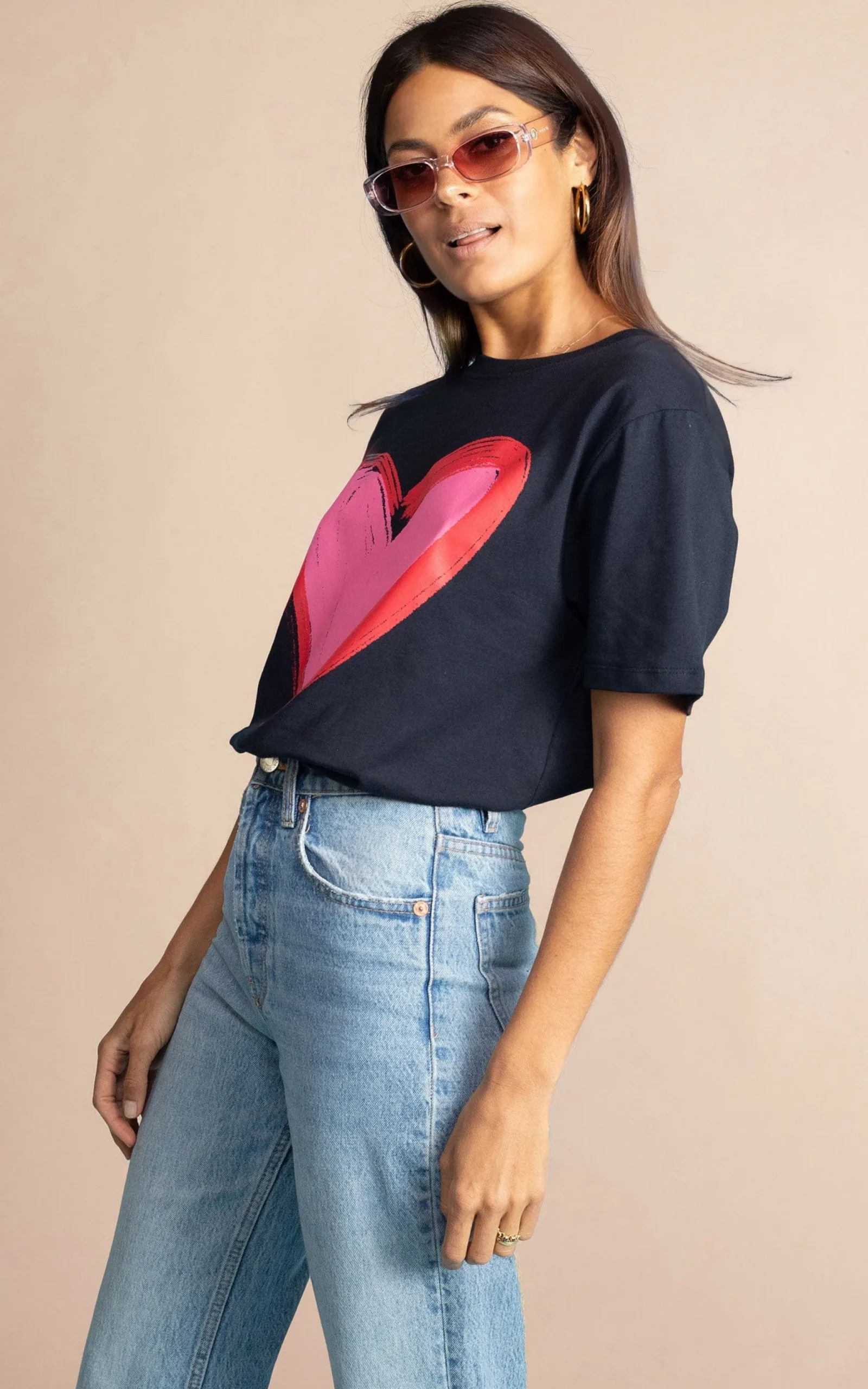 Navy Heart Charity T-Shirt For Choose Love