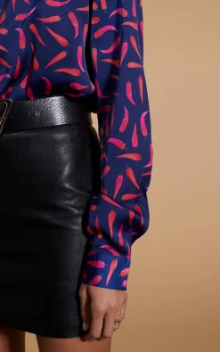 Nevada Satin Shirt In Chilli Pepper