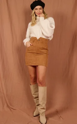Nikeeta Mini Skirt In Tan