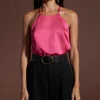 Nina Halter Cami Top In Hot Pink