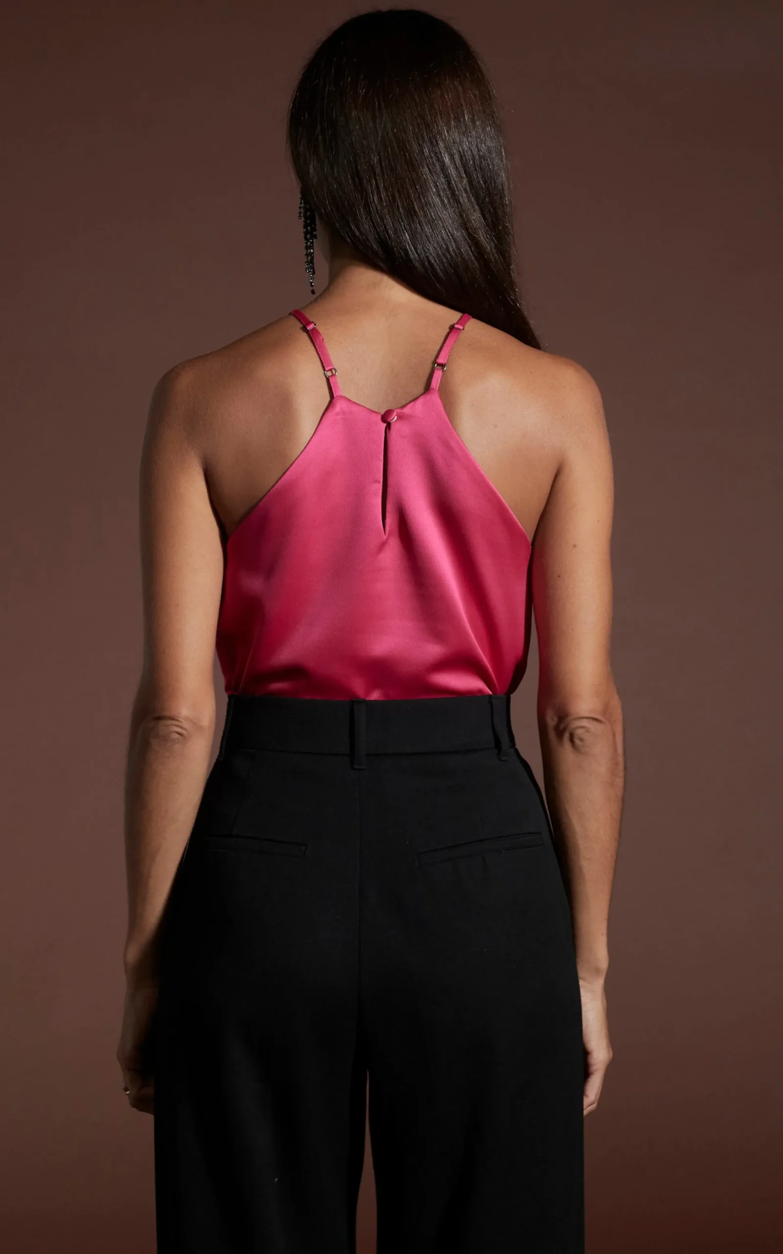 Nina Halter Cami Top In Hot Pink