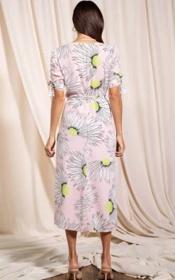 Olivera Midi Dress In Pink Echinacea
