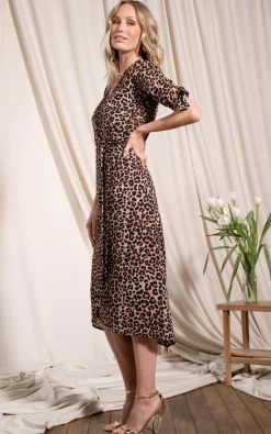 Olivera Midi Dress In Rich Leopard