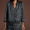 Oona Shortie Pj Set In Black Polka Dot