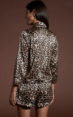 Oona Shortie Pj Set In Rich Leopard