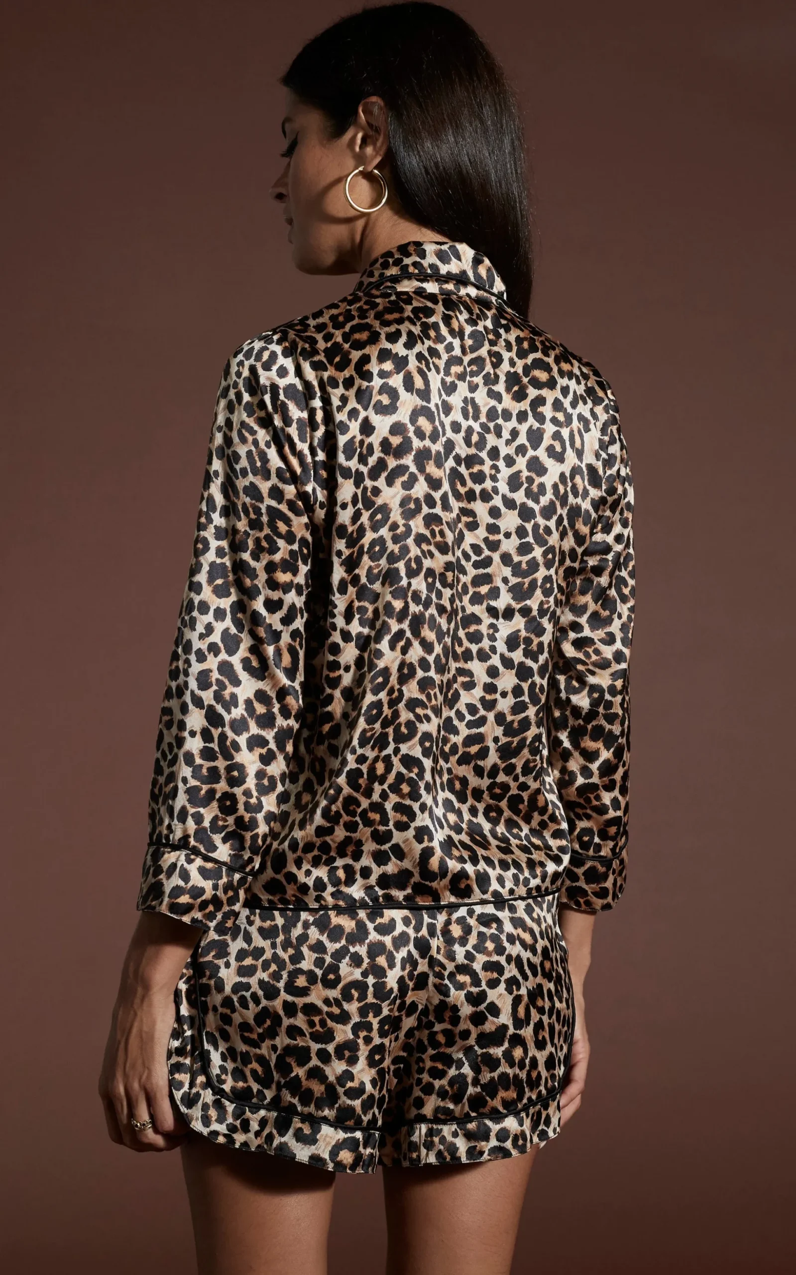 Oona Shortie Pj Set In Rich Leopard