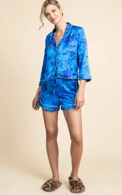 Oona Shortie Pj Set In Silhouette Light Blue