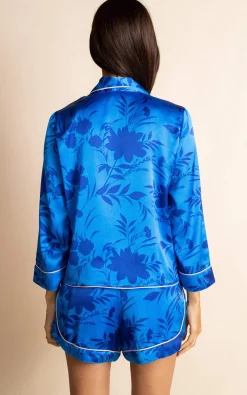 Oona Shortie Pj Set In Silhouette Light Blue