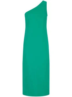 Portia Linen Midi Dress In Vivid Green