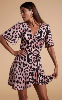 Rafferty Dress In Blush Leopard