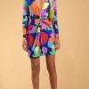 Raya Mini Dress In Blotch Bloom Navy