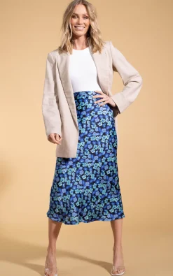 Renzo Skirt In Blue 50S Floral
