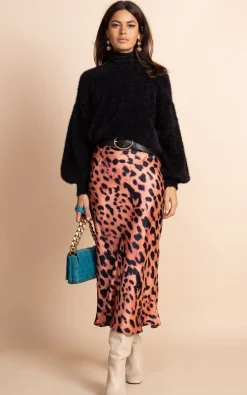Renzo Skirt In Plorange Leopard