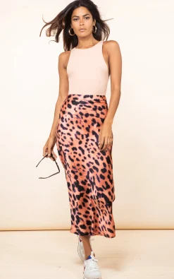 Renzo Skirt In Plorange Leopard