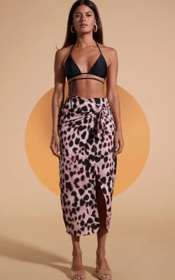 River Skirt In Blush Leopard