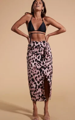 River Skirt In Blush Leopard