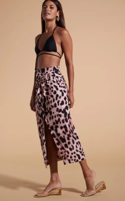 River Skirt In Blush Leopard