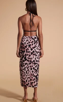 River Skirt In Blush Leopard