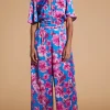 Savannah Jumpsuit In Pink On Blue Floral