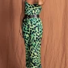 Sienna Midaxi Dress In Lime Leopard
