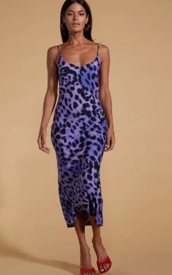 Sienna Midaxi Dress In Lilac Leopard