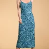 Sienna Midaxi Dress In Turquoise Leopard