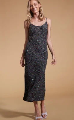 Sienna Midaxi Slip Dress In Ditzy Multi Leopard