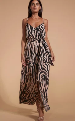 Sookie Slip Dress In Blush Zebra