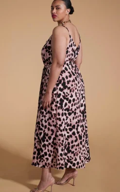 Sookie Slip Dress In Blush Leopard-Extended Sizing