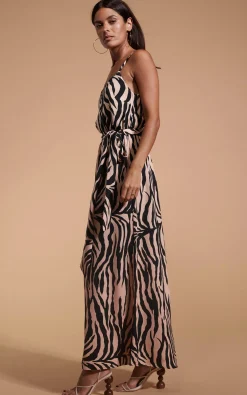 Sookie Slip Dress In Blush Zebra