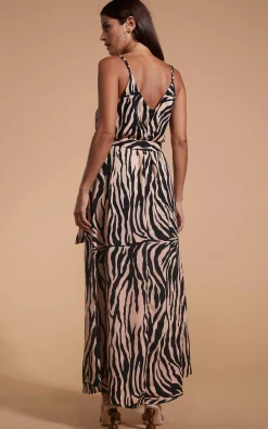 Sookie Slip Dress In Blush Zebra