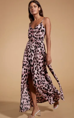 Sookie Slip Dress In Blush Leopard