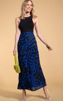Sophie Skirt In Blue Leopard