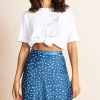 Stevie Mini Skirt In Abstract White On Navy