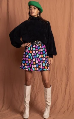 Stevie Mini Skirt In Multi Cloud