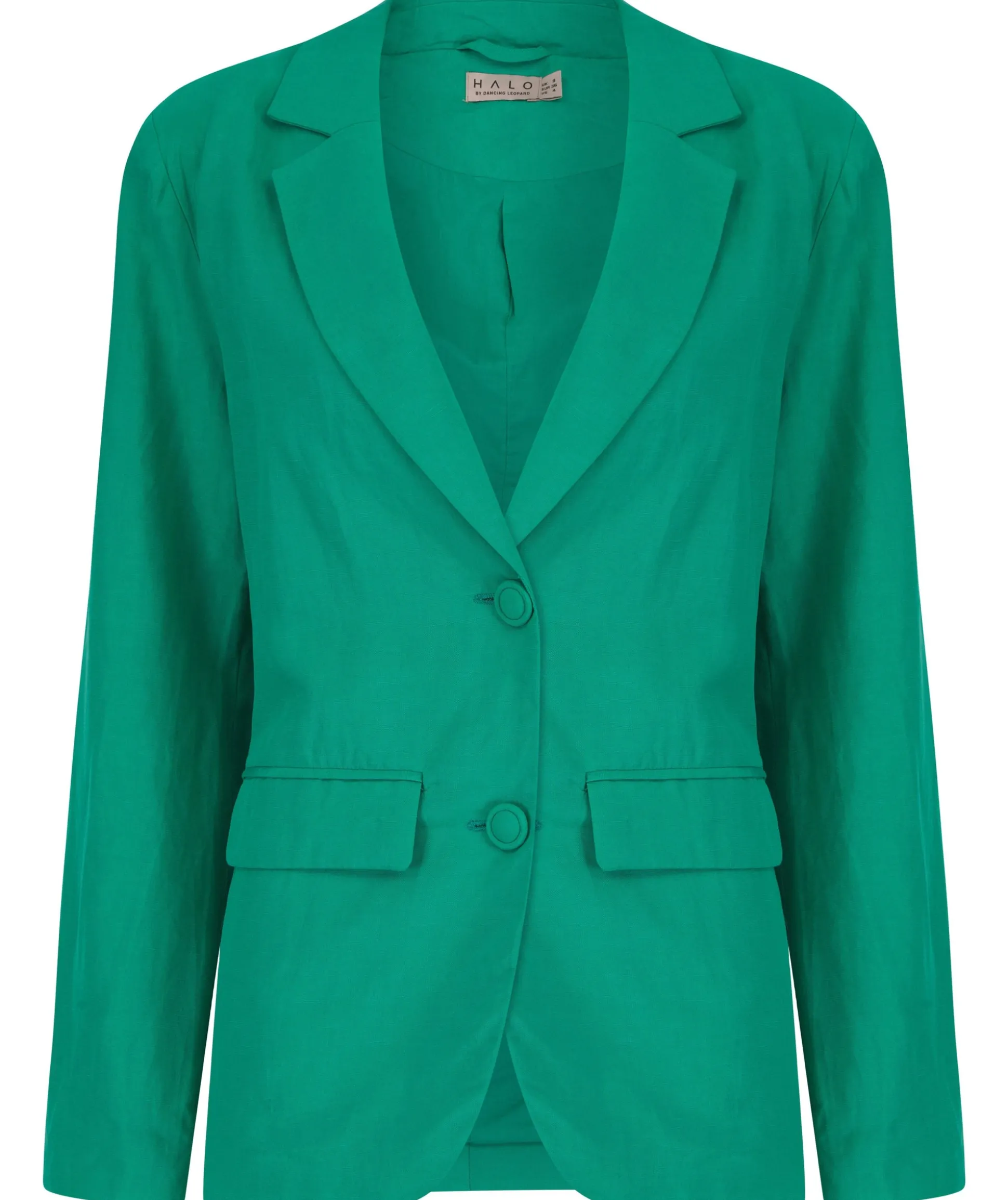 Tatiyana Linen Blazer In Vivid Green