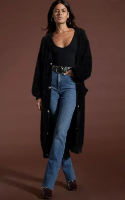 Taylor Longline Cardigan In Black