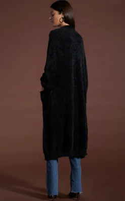 Taylor Longline Cardigan In Black
