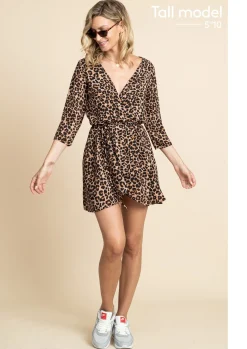 Teagan Mini Dress In Rich Leopard