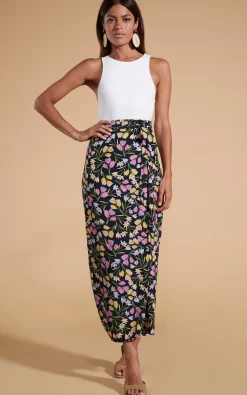 Whitney Maxi Wrap Skirt In Citrus Tulip