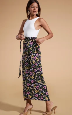 Whitney Maxi Wrap Skirt In Citrus Tulip