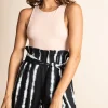Winnie Trouser In Tie Dye Black And White Stripe