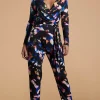 Zion Slinky Jumpsuit In Multi Inky Leopard
